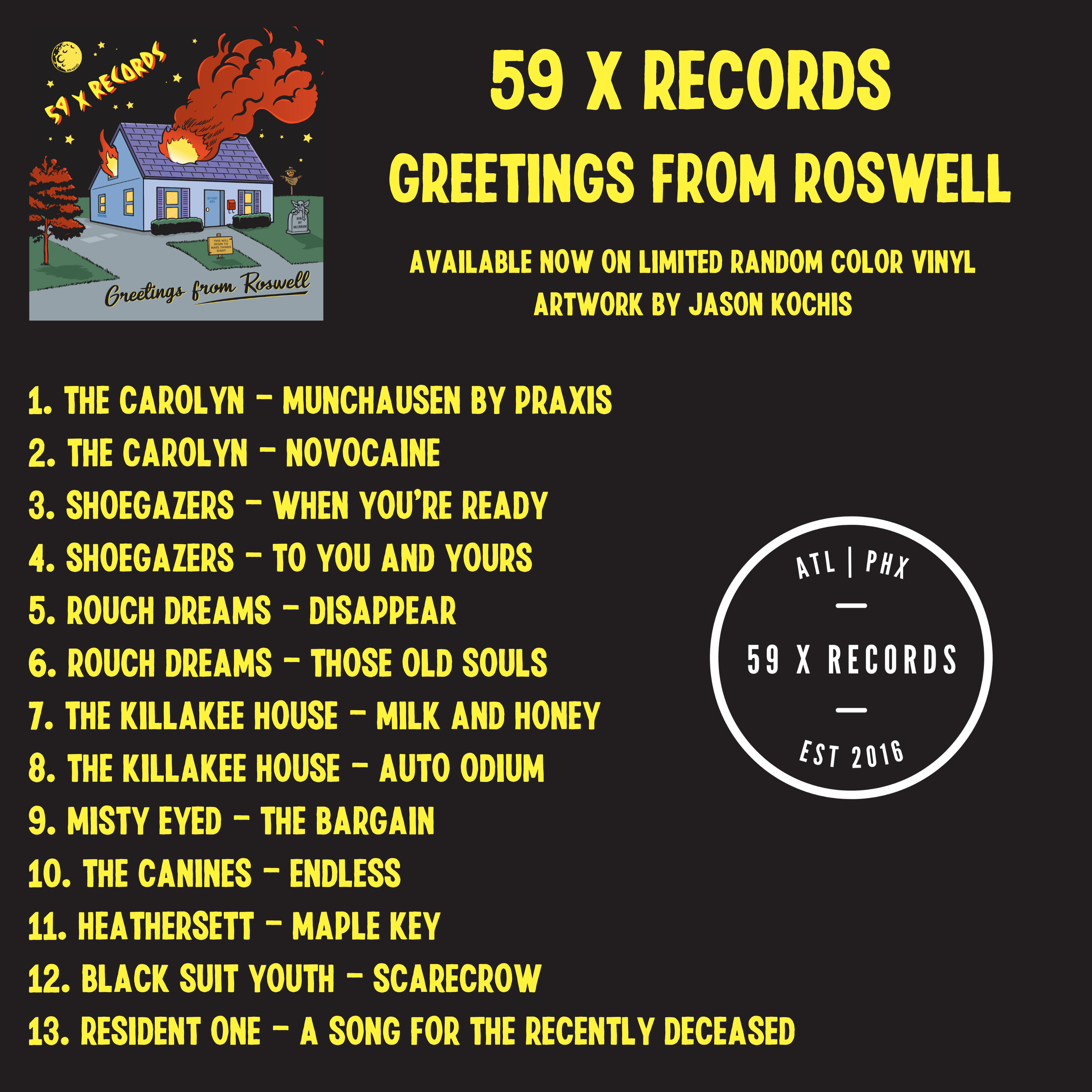 59 X Records - Greetings from Roswell Compilation (LP)